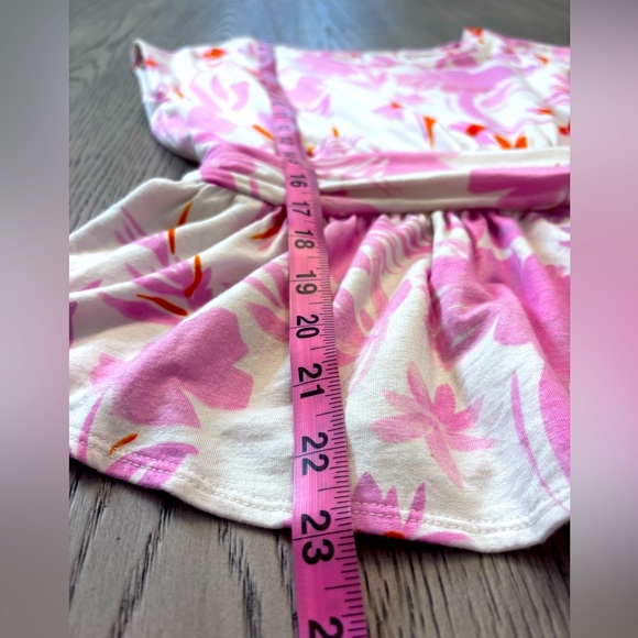 Anthropologie Pink & White Floral Print Top With Belted Waistband. Size Xs - Picture 9 of 9